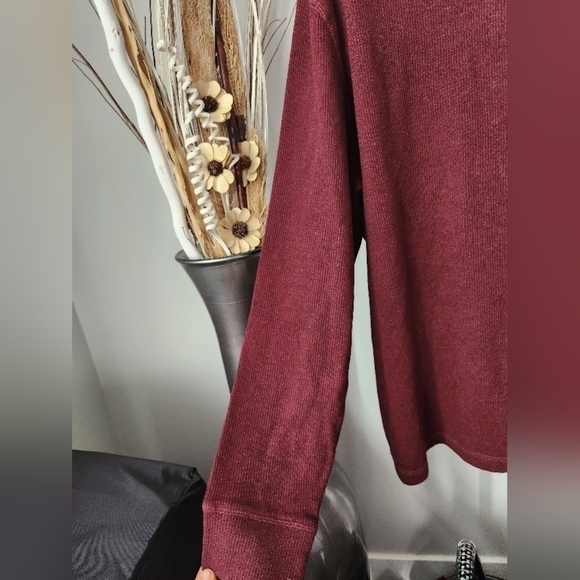 Denver Hayes Men's Modern Fit Long Sleeve T-shirt. Dark Red Size XL - Picture 7 of 9